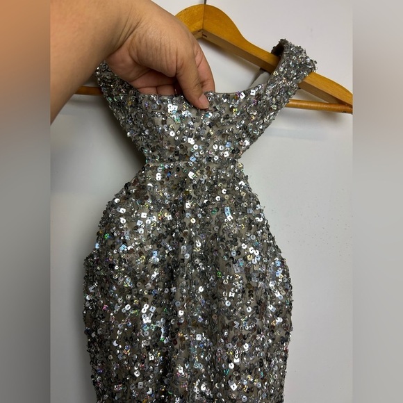 VTG Y2K Scala 100% Silk Mini Dress Women 4 Beaded full sequins Hoco Homecoming - Picture 7 of 16